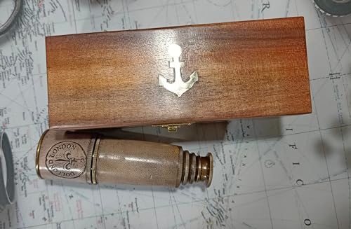 Antique Pirate Telescope 18 Inch Brass Leather