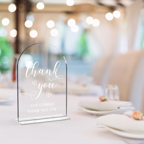 Modern Acrylic Wedding Sign 5 x 7 Inch White