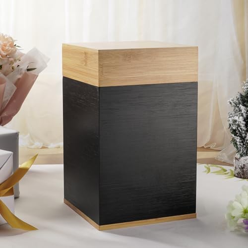 SOITIS Handcrafted Wood Urn for Ashes - Adult Large Cremation Urn with Bamboo Top