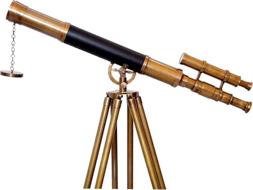 Nautical Authentic Brass Telescope with Wooden Tripod