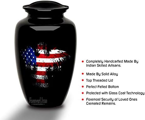Forever Urns Adult Cremation Urn with American Eagle Flag Design