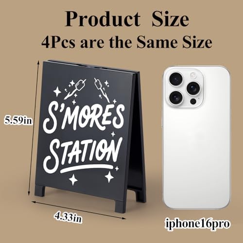 4Pcs Smores Day Camping Decor Signs Set