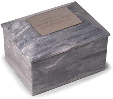 Deering Moments Cremation Urn in Grey Marble with Custom Engraving
