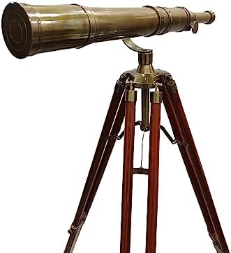 Vintage Nautical Telescope with Handmade Tripod