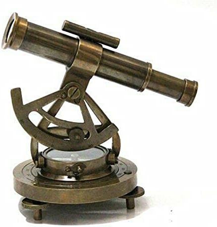 Alidade Compass With Telescope Brass Finish 6 Inch Black Antique