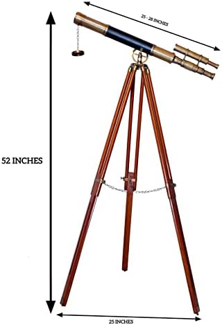 Nautical Black Leather Designer Telescope