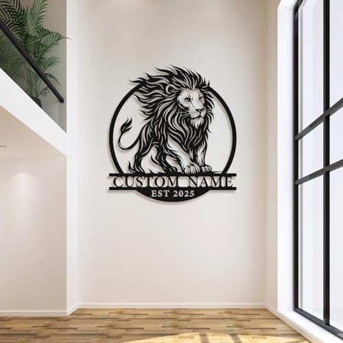 Custom Lion Metal Sign Dcor Strength Pride Wall Decor
