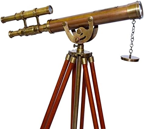 Victorian Style Antique Brass Floor Standing Telescope