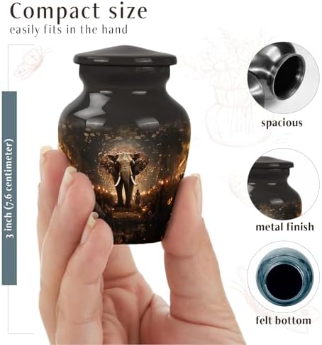 YATSKIA 3 Inch Cremation Urns for Human Ashes Pack of 4