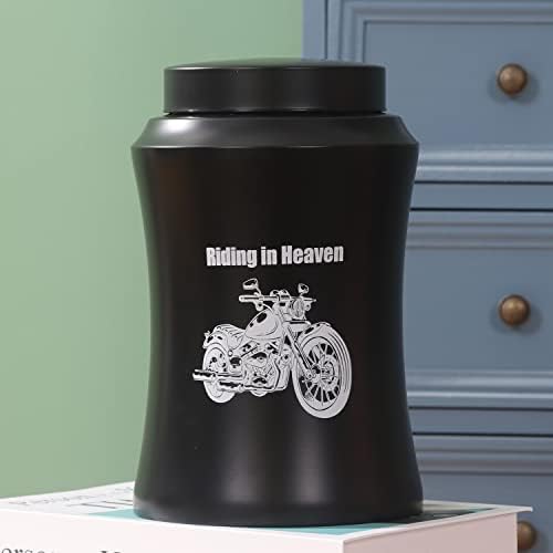 220 lbs Black Motorcycle Urn for Adult Male Ashes