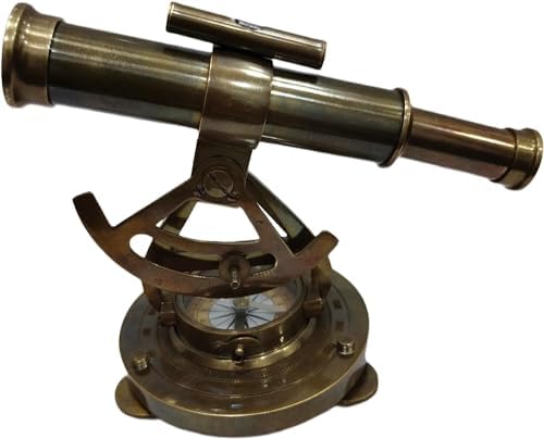 Vintage Brass Spyglass Telescope with Compass Decor