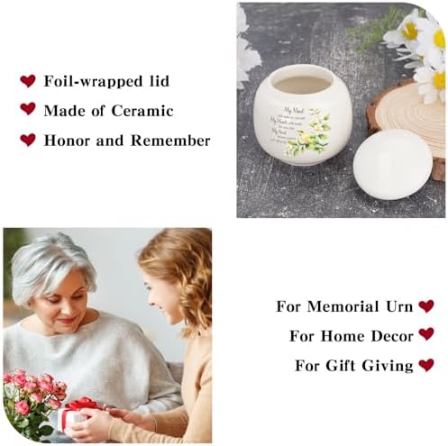SOITIS 24 Inch Ceramic Urn for Human Ashes - Elegant Mini Memorial Keepsake