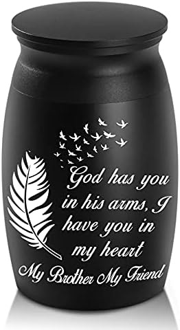 Small Decorative Urns for Brother Ashes Engraved Keepsake Urn Handcrafted Cremation Urn