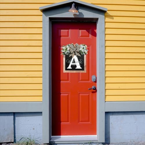 ELEFOCUS Last Name Front Porch Decor Welcome Sign Wreath