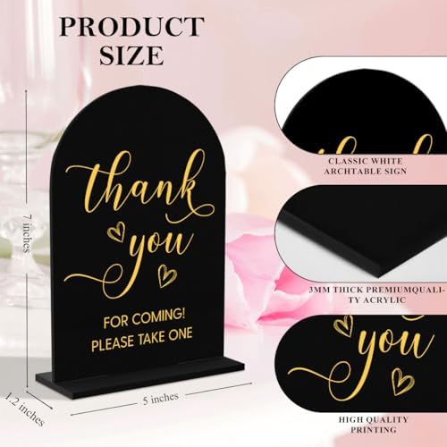 Wedding Sign Thank You For Coming Acrylic 5x7 Inch Black