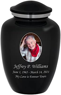 Homage Medium Engraved Cremation Urn for Ashes - Graphite Grey
