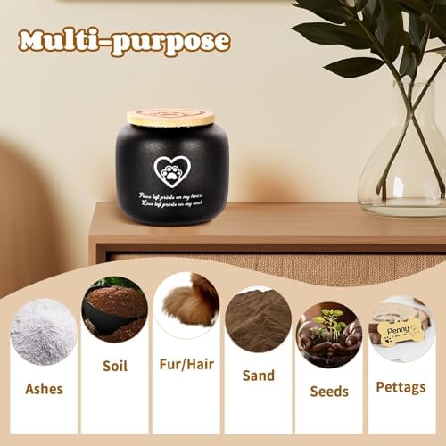 HappyTails Ceramic Pet Ash Urn for Cats and Dogs
