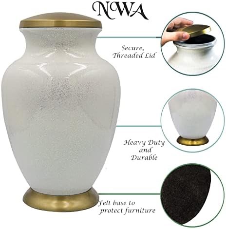 Praying Hands and Cross Cremation Urn with Personalization and Velvet Bag