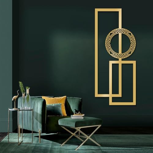 Modern Geometric Wall Art - Gold Metal Sculpture Home Decor