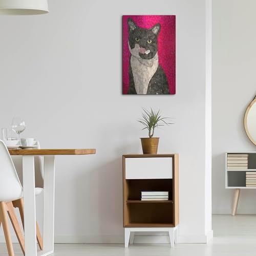 Pink Tuxedo Metal Wall Art 16x24