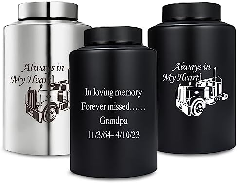 Gredstar Truck Cremation Urn Large for Human Ashes - Always in My Heart Decorative Funeral Memorial Keepsake