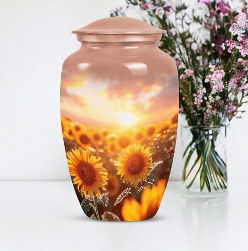 Sunflower Twilight Large Velvet Bag Cremation Urn