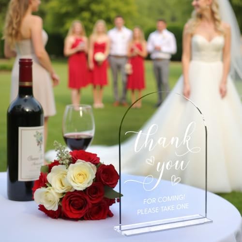 Modern Acrylic Wedding Sign 5 x 7 Inch White