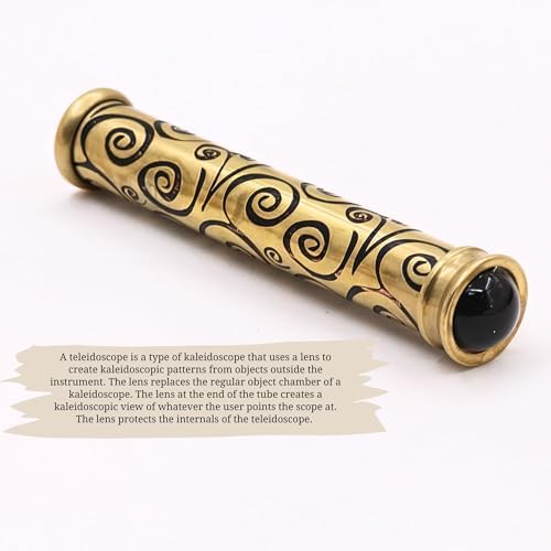 Vintage Brass Teleidoscope with Wooden Stand
