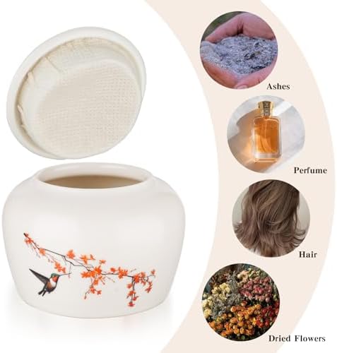 Abooxiu Mini Cremation Urn with Hummingbird Design