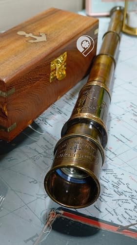Antique Telescope with Brass Frame and Clear Vision