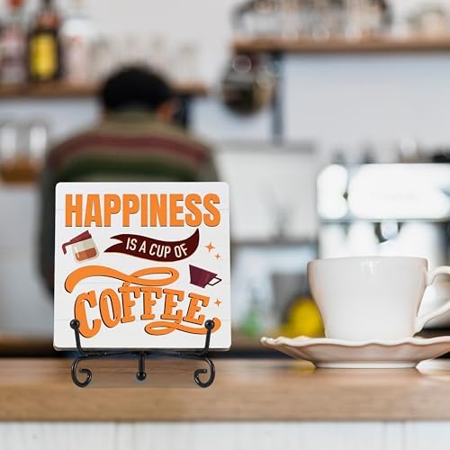 Coffee Bar Sign Decor with Iron Stand F16