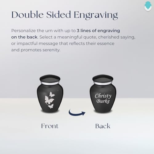 GetUrns Butterfly Cremation Urn with Double Side Engraving