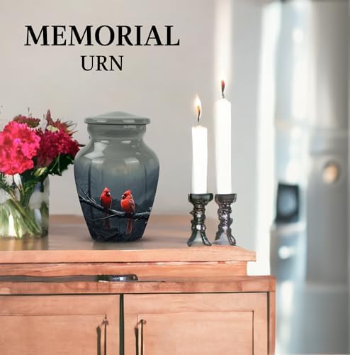 Red Cardinal Bird Mini Urn for Human Ashes Keepsake