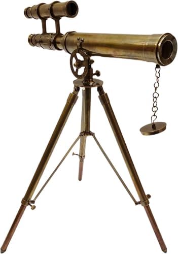 Antique Brass Decorative Telescope with Adjustable Stand