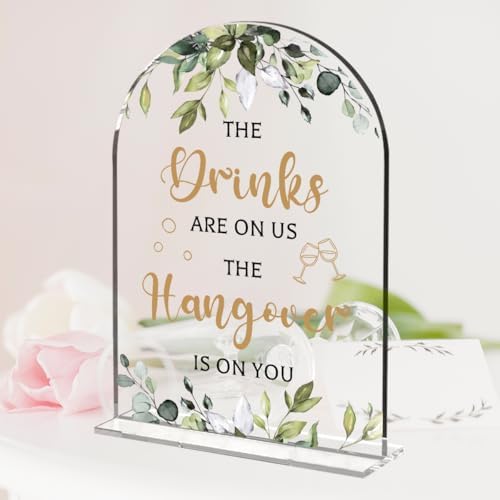 Botanical Wedding Sign Decor 5x7 Inch Acrylic Arch