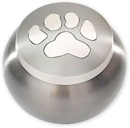 Pawsitively Cherished Brass Cremation Urn for Dogs Cats Small Pets - Slate