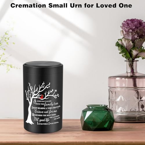 SOITIS Elegant Mini Cremation Urn Stainless Steel Marbling Black