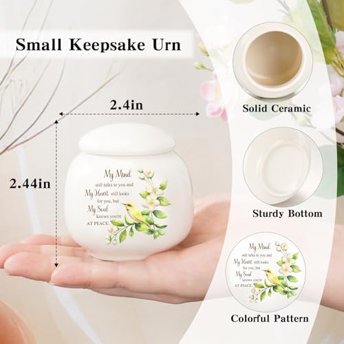 SOITIS 24 Inch Ceramic Urn for Human Ashes - Elegant Mini Memorial Keepsake