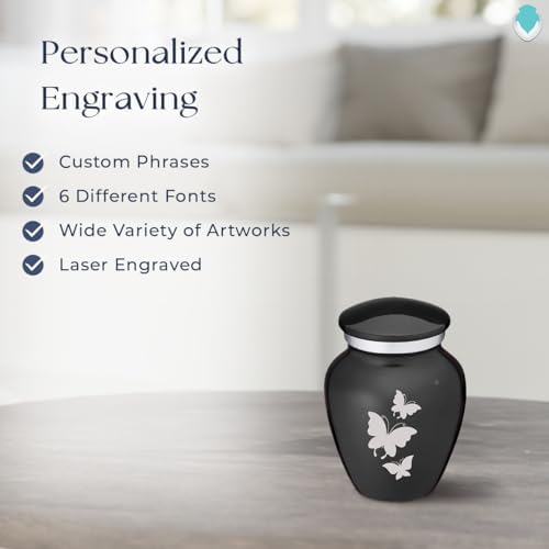 GetUrns Butterfly Cremation Urn with Double Side Engraving