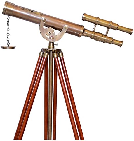 Victorian Style Antique Brass Floor Standing Telescope