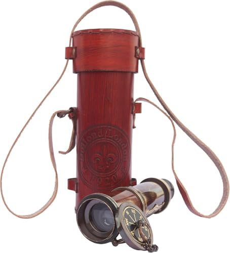 17 Inches Brass Telescope with Leather Case