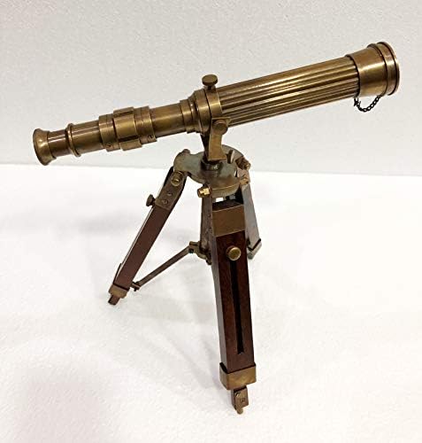 Victorian Nautical Brass Telescope with Stand