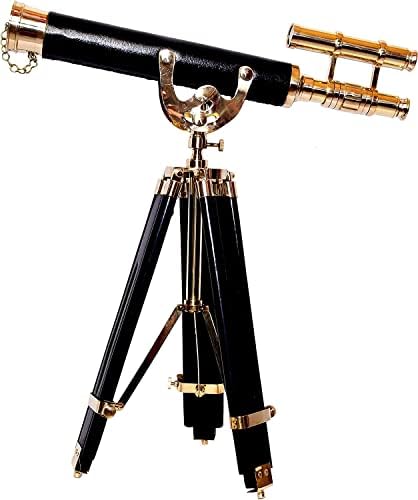 Nautical Desktop Standing Telescope Anchor-Master Decor Black Brass
