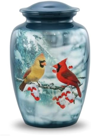 Personalized Cardinal Urn for Human Ashes - Large Capacity