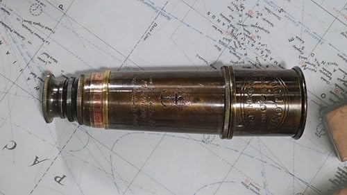 Antique Telescope 18 Inch Brass Pirate Spyglass with Wooden Box 1