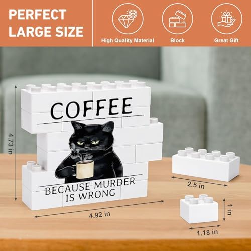 Duetom Coffee Cat Sign Funny Decorative Plaque