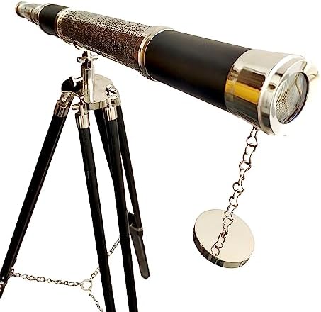 Vintage Nautical Brass Telescope Floor Stand