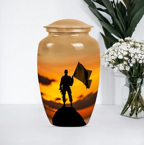 Military Urns 10 Inch Gray Decorative Urn for Ashes