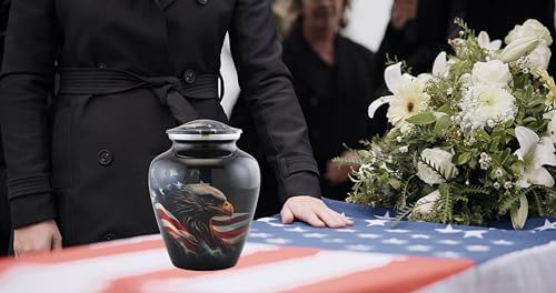 American Honor Urn - Patriotic Flag Eagle Cremation Urn for Ashes