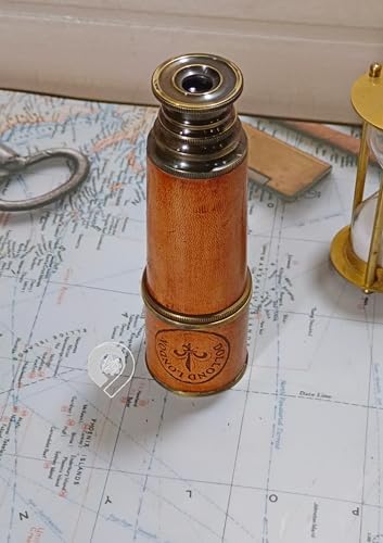 Antique Pirate Telescope 18 Inch Brass with Leather